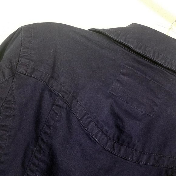 Live A Little L.A.L. Navy Blue Brass Women's Coat Street Moto Jacket - Picture 7 of 8